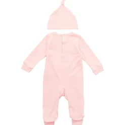 Online Baby Piger sovepose med knyttet hue sæt Pink Sæt|Træningsdragter Og Sæt