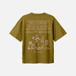 Clearance Baine Space T-shirt Dark Green Dame Overdele·T-Shirts|T-Shirts, Poloer Og Skjorter·T-Shirts Og Undertrøjer