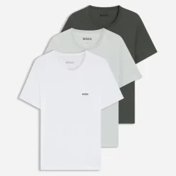 Best BOSS Herre Tre Pak T-Shirts Hvid/​Light Grey/​Charcoal T-Shirts, Poloer Og Skjorter·Multipakker|Multipakker·T-Shirts Og Undertrøjer