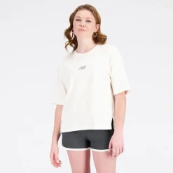 Outlet Dame Atletik Genopfrisket Boxy T-shirt Greige Dame Træning|Overdele