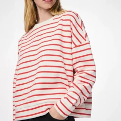 Best Dame Chili Striped Sweatshirts beige Dame Hættetrøjer Og Sweatshirts·Sweatshirts