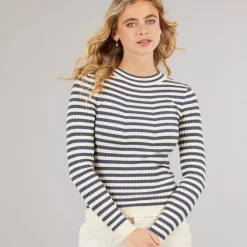 Clearance Dame Crista O Hals Strikket Sweater Ombre Blue Dame Trøjer Og Cardigans·Trøjer|Overdele·Overdele
