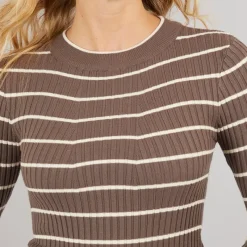 Hot Dame Crista O Hals Strikket Sweater Morel Dame Trøjer Og Cardigans·Trøjer|Overdele·Overdele