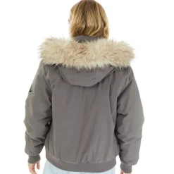 Online Dame Cropped Fur Parka Grå Dame Jakker Og Frakker·Jakker Og Frakker