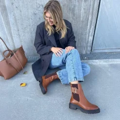 New Dame det er som efterårsstøvler 0241 Cognac Dame Støvler|Støvler