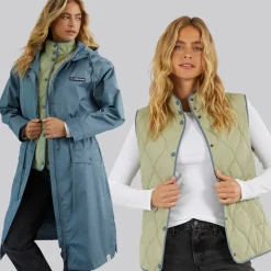 Hot Dame Eskdale 2-I-1 Jakke Marineblå /​ Grøn Dame Jakker Og Frakker·Jakker Og Frakker|Jakker Og Frakker·Lette Jakker