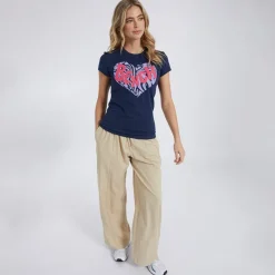 Hot Dame Eulalie T-shirt Blå Dame Overdele·T-Shirts|Overdele·Overdele