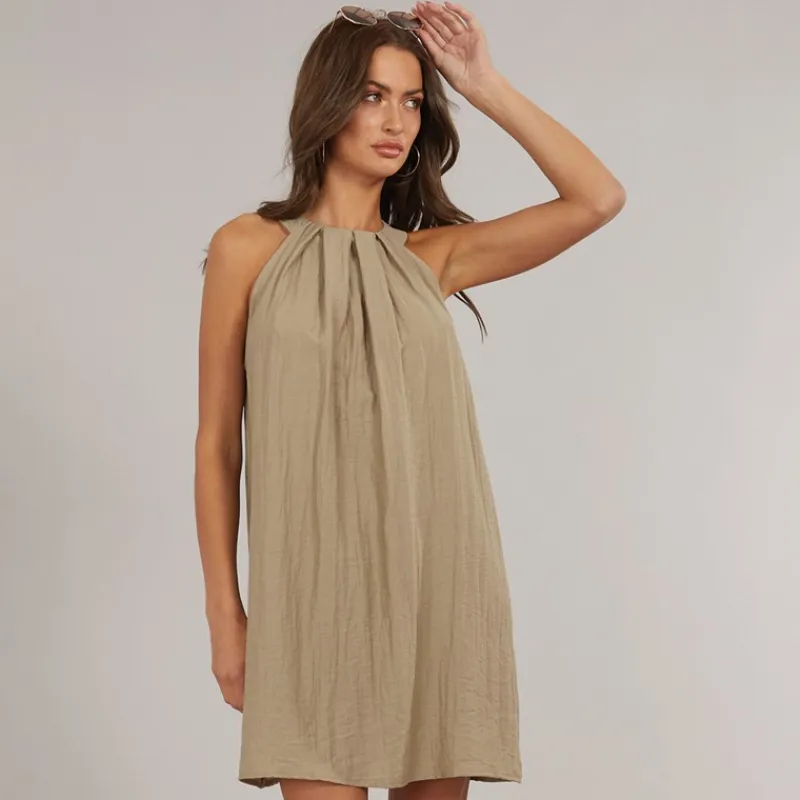 Clearance Dame Evalina Halterneck Mini Kjole Sølv Mink Dame Kjoler Og Nederdele·Kjoler