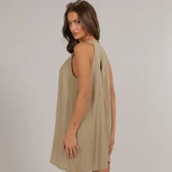 Clearance Dame Evalina Halterneck Mini Kjole Sølv Mink Dame Kjoler Og Nederdele·Kjoler