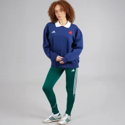 Hot Dame FFC Frankrig Rugby Langærmet Sweatshirt Dark Blue/​Hvid Dame Træning|Overdele