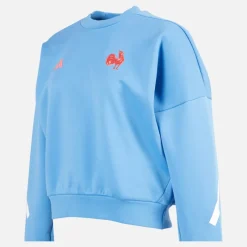 New Dame FFR Frankrig Rugby Z.N.E. Rejse Sweatshirt Focus Blue Dame Træning|Overdele