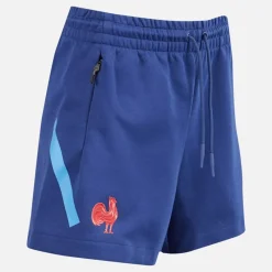 Outlet Dame FFR Frankrig Rugby Z.N.E. Rejse Shorts Dark Blue Dame Sport Træningsbukser|Træning