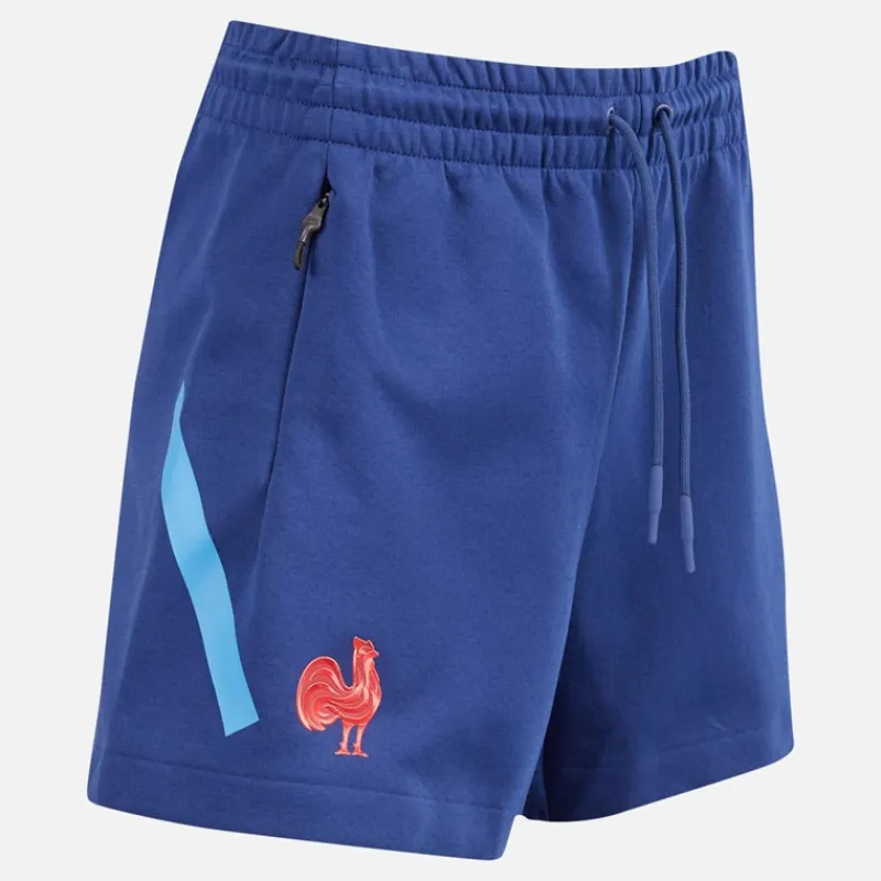 Outlet Dame FFR Frankrig Rugby Z.N.E. Rejse Shorts Dark Blue Dame Sport Træningsbukser|Træning