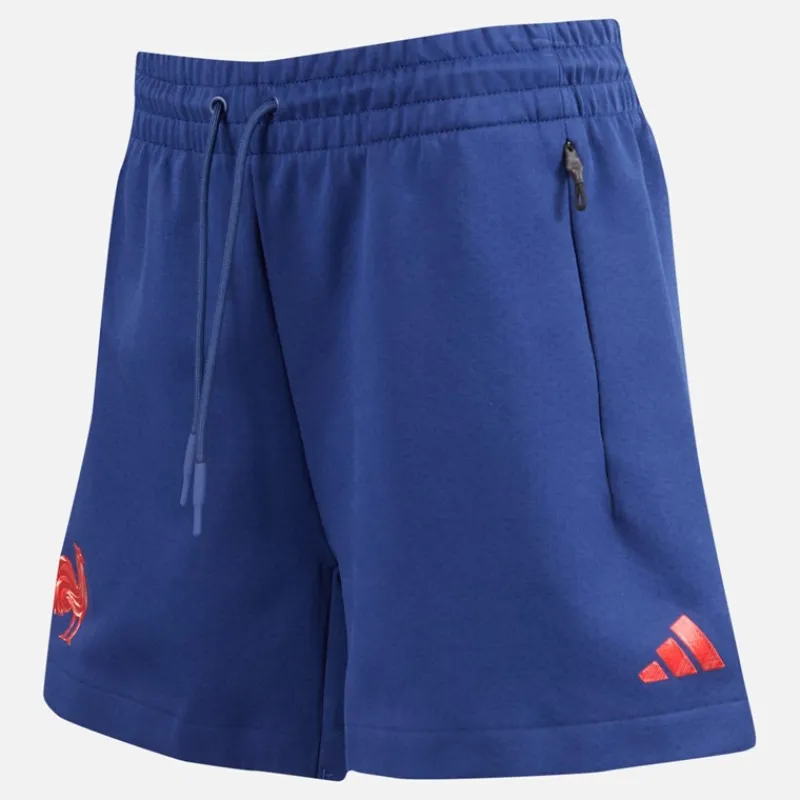 Outlet Dame FFR Frankrig Rugby Z.N.E. Rejse Shorts Dark Blue Dame Sport Træningsbukser|Træning