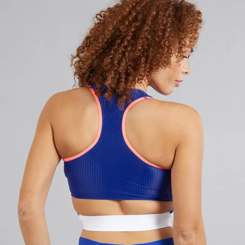 Sale Dame FFR Team Frankrig Løbetop Semi Lucid Blue Dame Træning|Overdele