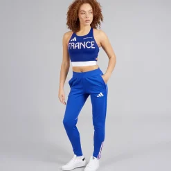 Sale Dame FFR Team Frankrig Løbetop Semi Lucid Blue Dame Træning|Overdele