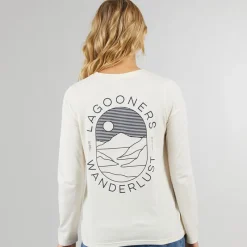 Clearance Dame Fife Langærmet T-shirt Ecru Dame Overdele·T-Shirts|Overdele·Overdele