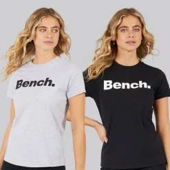 Discount Dame Grammen T-shirts To-pak /​Grå Melange Dame Multipakker·Overdele|Overdele·T-Shirts