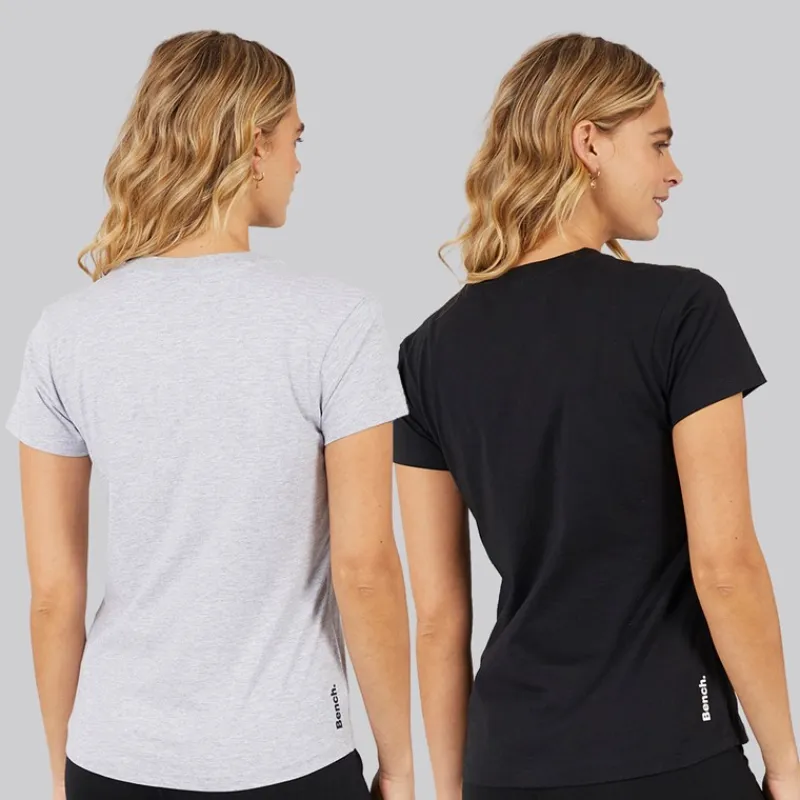 Discount Dame Grammen T-shirts To-pak /Grå Melange Dame Multipakker·Overdele|Overdele·T-Shirts