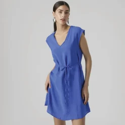 Discount Dame Iris V-udskæring Mini Kjole Blændende Blå Dame Kjoler Og Nederdele·Kjoler
