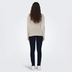 Hot Dame JDY Suma Uld Blandings Top Whitecap Grå Dame Overdele·Overdele