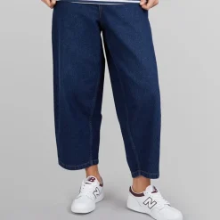 Outlet Dame Jeans med Tøndeformet Ben Dark Blue Dame Jeans, Bukser Og Leggings·Jeans