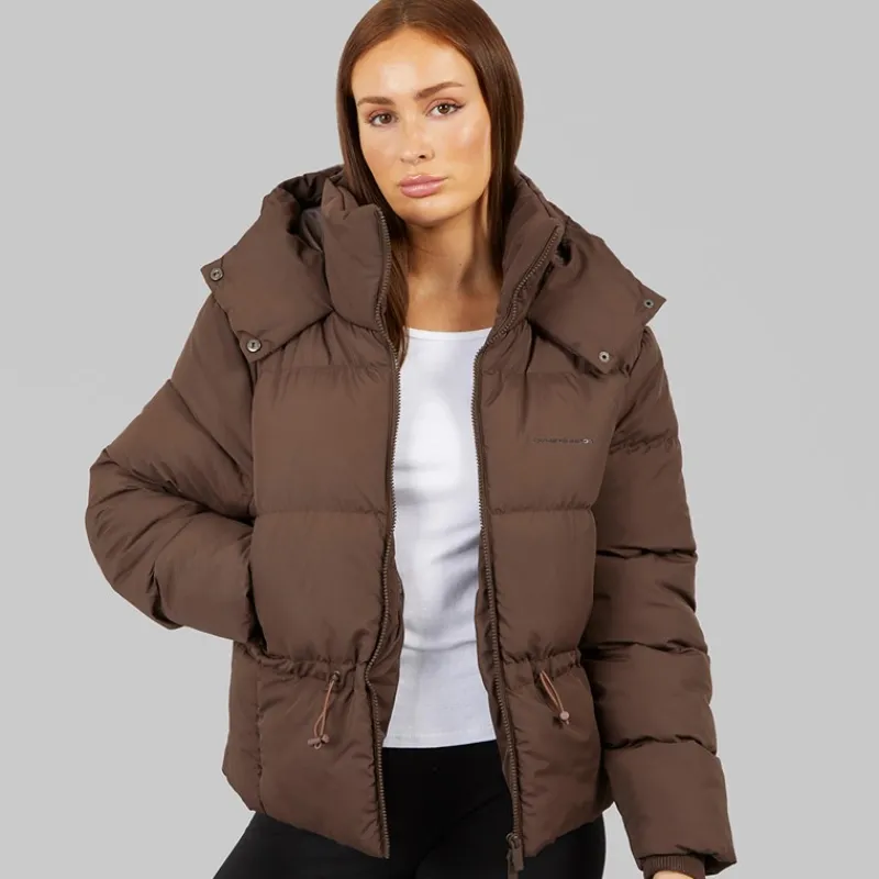 Hot Dame justerbar talje puffer kaffe Dame Jakker Og Frakker·Jakker Og Frakker