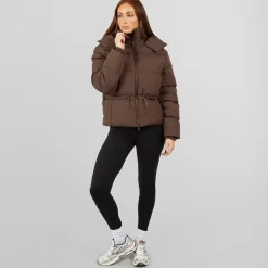 Hot Dame justerbar talje puffer kaffe Dame Jakker Og Frakker·Jakker Og Frakker