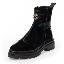 Hot Dame Lady Boss Patent Støvler 038 Sort Patent Dame Støvler|Støvler