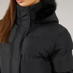 Online Dame Lang Lang Faux Fur Parka med Hætte Dame Jakker Og Frakker·Jakker Og Frakker