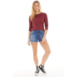New Dame Lena Denim Shorts Mellemblå Dame Shorts·Alt Shorts