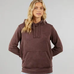 Clearance Dame Lerenna Hættetrøje Vasket Lilla Vin Dame Hættetrøjer Og Sweatshirts·Hættetrøjer