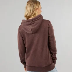 Clearance Dame Lerenna Hættetrøje Vasket Lilla Vin Dame Hættetrøjer Og Sweatshirts·Hættetrøjer