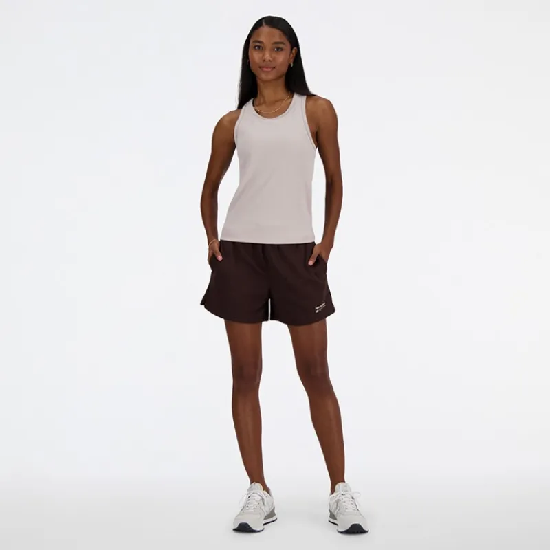 New Dame Linear Heritage Ribbet Racer Tank Moonrock Dame Træning|Overdele