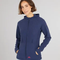 Dame Marathon Fuld Zip Hætte Fleece Jakke Navy / Pink Dame Udendørs|Hættetrøjer Og Sweatshirts·Hættetrøjer