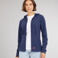 Dame Marathon Fuld Zip Hætte Fleece Jakke Navy /​ Pink Dame Udendørs|Hættetrøjer Og Sweatshirts·Hættetrøjer