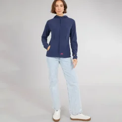 Dame Marathon Fuld Zip Hætte Fleece Jakke Navy /​ Pink Dame Udendørs|Hættetrøjer Og Sweatshirts·Hættetrøjer