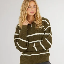 Discount Dame Margita Jumper Mørk Oliven Dame Trøjer Og Cardigans·Trøjer