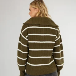 Discount Dame Margita Jumper Mørk Oliven Dame Trøjer Og Cardigans·Trøjer