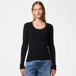 Clearance Dame Mira Strik Top Sort Dame Trøjer Og Cardigans·Trøjer|Overdele·Overdele