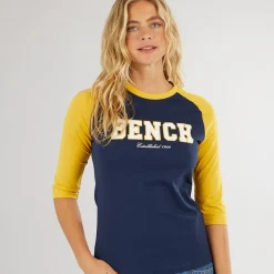 Sale Dame Morr 3/​4 Ærme T-shirt Navy /​ Sennep Dame Overdele·T-Shirts|Overdele·Overdele