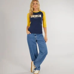 Sale Dame Morr 3/​4 Ærme T-shirt Navy /​ Sennep Dame Overdele·T-Shirts|Overdele·Overdele