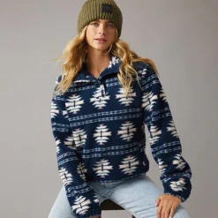 Outlet Dame Navo Borg Fleece Navy Dame Jakker Og Frakker·Fleecetøj|Hættetrøjer Og Sweatshirts·Fleecetøj