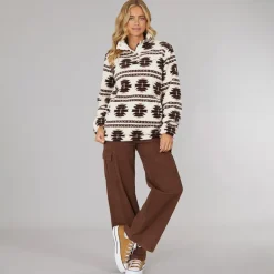 Clearance Dame Navo Borg Fleece Vinter Hvid Dame Jakker Og Frakker·Fleecetøj|Hættetrøjer Og Sweatshirts·Fleecetøj