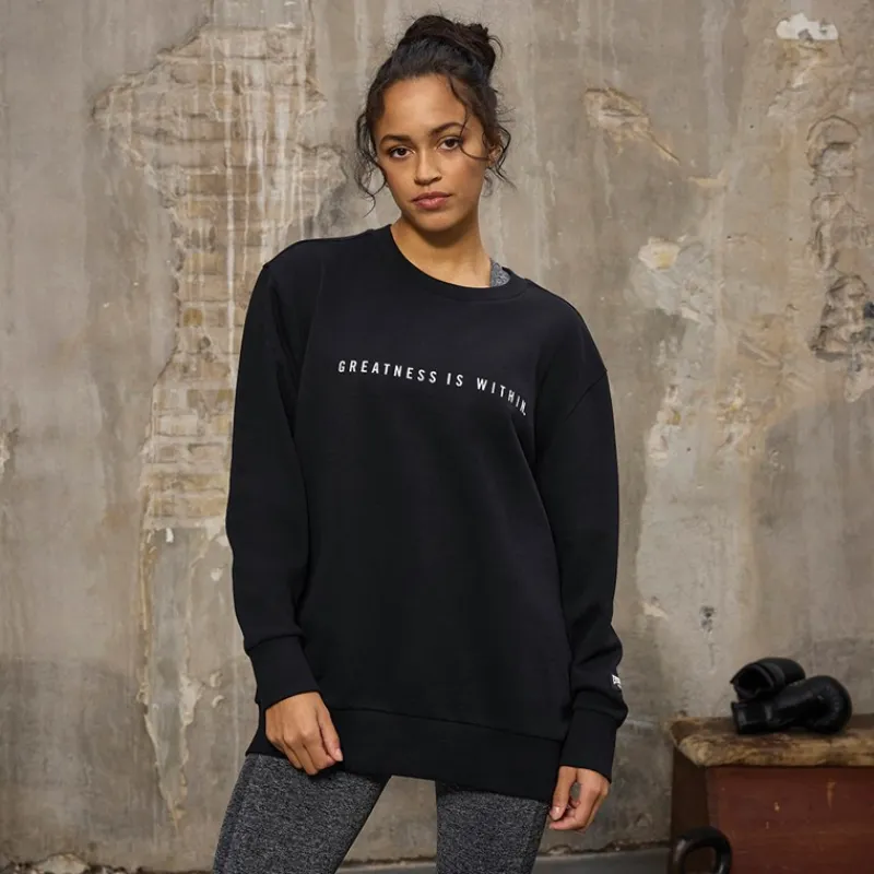 New Dame Oversized Crew Neck Sweatshirt Black Beauty Dame Hættetrøjer Og Sweatshirts·Sweatshirts