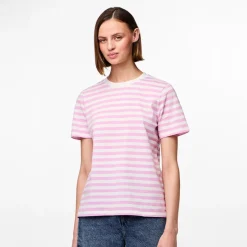 Online Dame Ria Stribet T-shirt Pastel Lavender Dame Overdele·T-Shirts|Overdele·Overdele