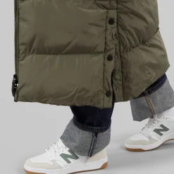 Online Dame Ryelle Maxi Lang Puffer Jakke Khaki Dame Jakker Og Frakker·Jakker Og Frakker