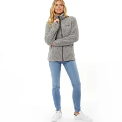New Dame Sherpa Fleece Jakke Grå Dame Jakker Og Frakker·Fleecetøj|Hættetrøjer Og Sweatshirts·Fleecetøj