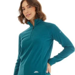 Dame Shiner 1/​2 lynlås Mikro Fleece Teal Dame Udendørs|Jakker Og Frakker·Fleecetøj