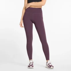 Hot Dame Slanke NB Dry Højtaljede Tætsiddende Leggings Blomme Brun Dame Sport Træningsbukser|Træning